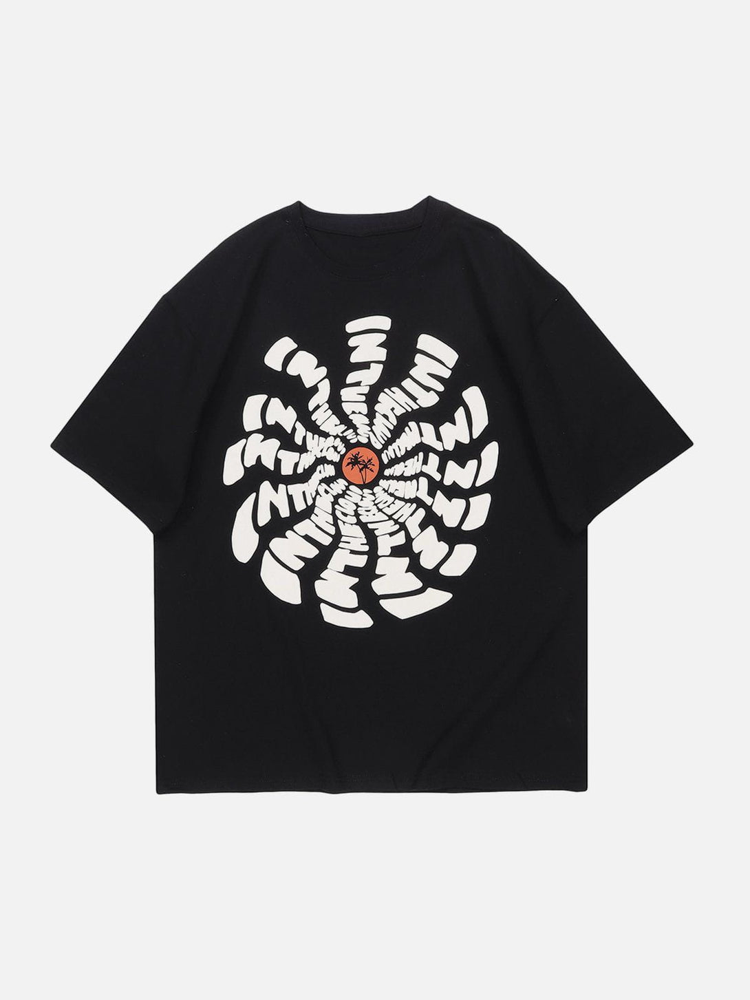 Majesda® - Sun Flower Totem Print Tee- Outfit Ideas - Streetwear Fashion - majesda.com