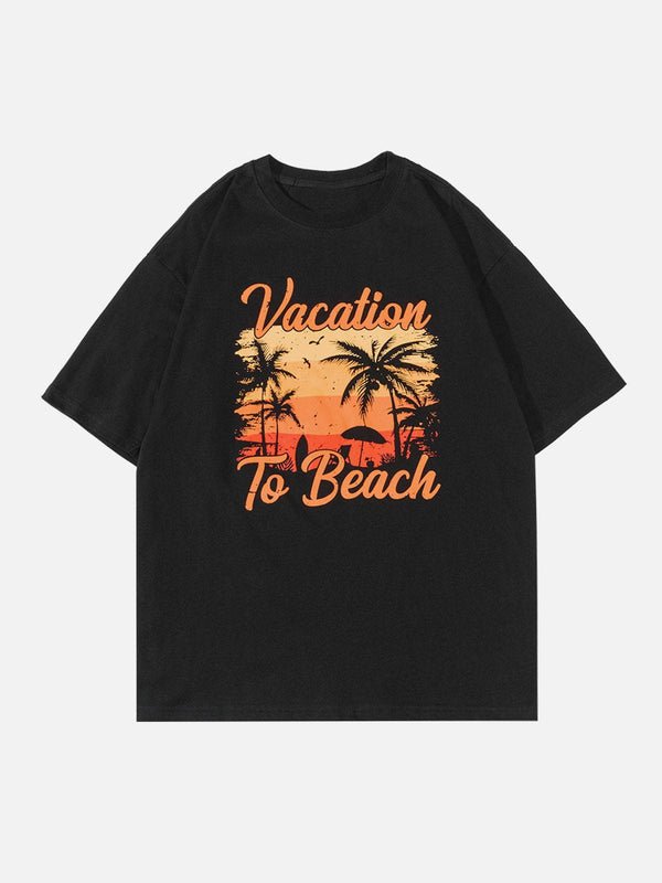 Majesda® - Sunset Print Tee- Outfit Ideas - Streetwear Fashion - majesda.com