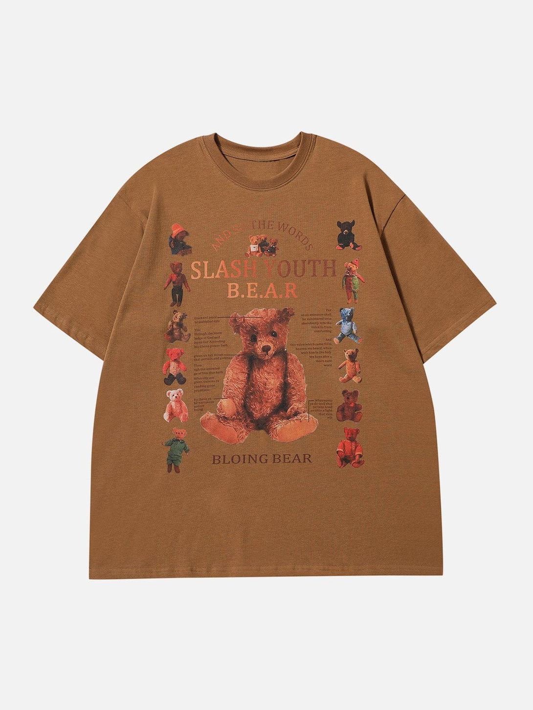 Majesda® - Teddy Bear Print Gradient Tee- Outfit Ideas - Streetwear Fashion - majesda.com