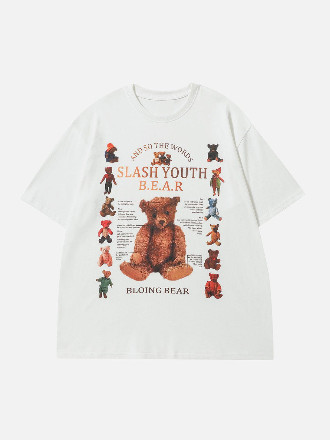 Majesda® - Teddy Bear Print Gradient Tee- Outfit Ideas - Streetwear Fashion - majesda.com