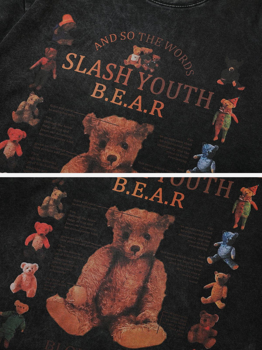 Majesda® - Teddy Bear Print Gradient Tee- Outfit Ideas - Streetwear Fashion - majesda.com