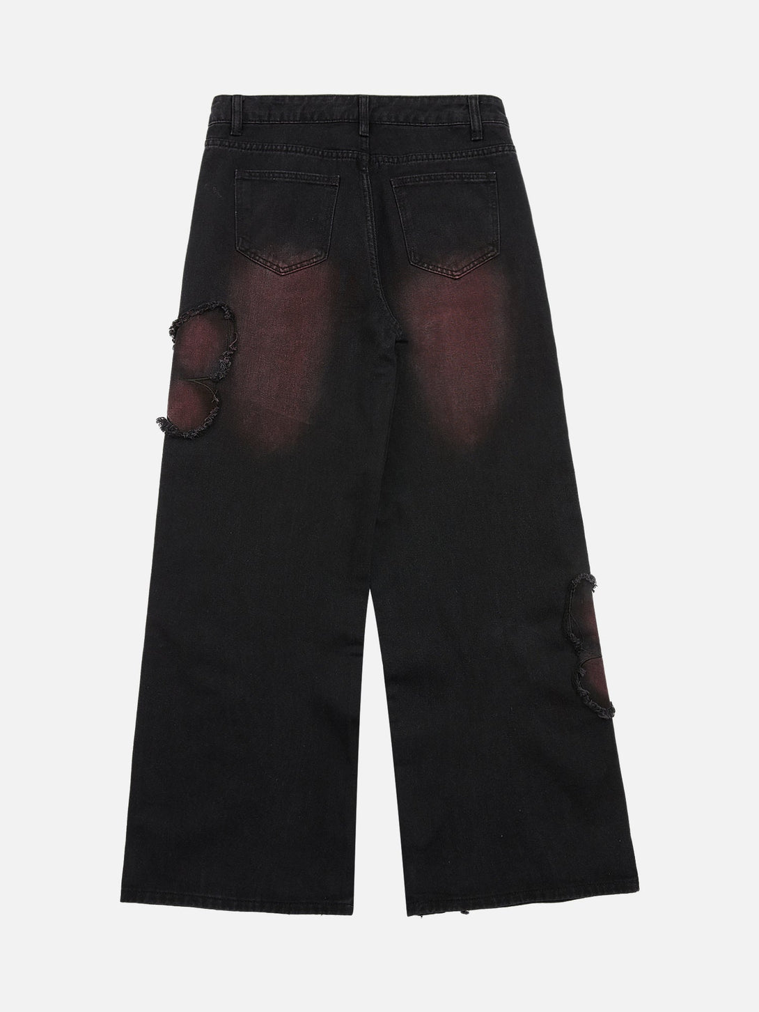 Majesda® - Tie-dye Butterfly Embroidered Raw Edge Jeans- Outfit Ideas - Streetwear Fashion - majesda.com
