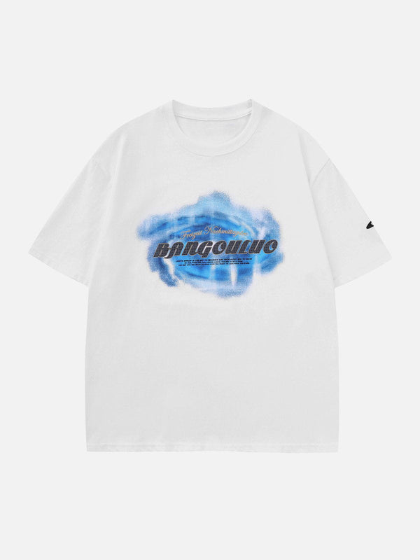 Majesda® - Tie-dye letters Print Tee- Outfit Ideas - Streetwear Fashion - majesda.com