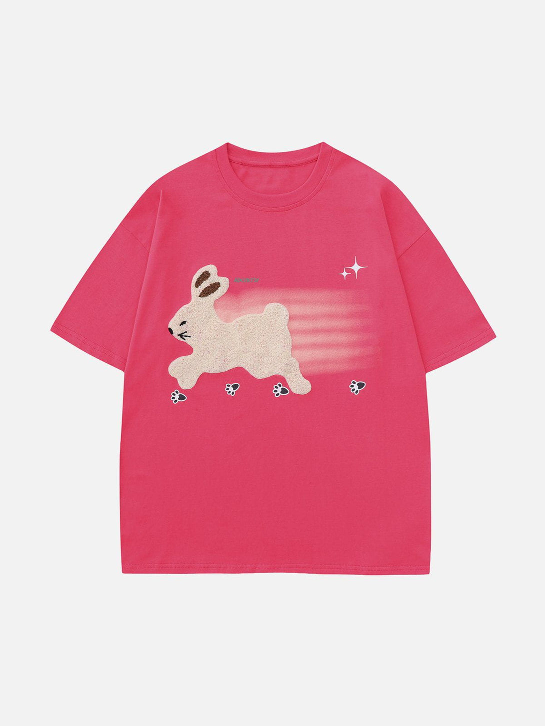 Majesda® - Towel Embroidery Rabbit Print Tee- Outfit Ideas - Streetwear Fashion - majesda.com