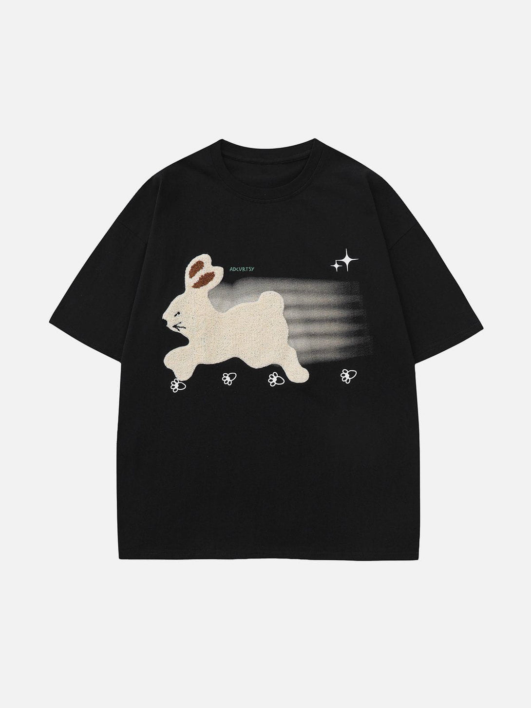 Majesda® - Towel Embroidery Rabbit Print Tee- Outfit Ideas - Streetwear Fashion - majesda.com