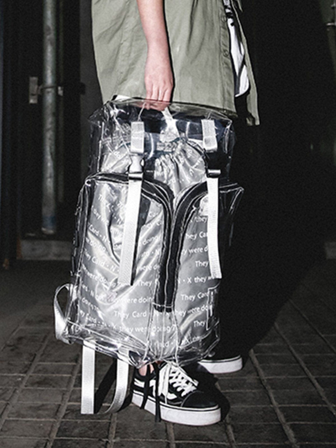 Majesda® - Transparent Reflective PVC Backpack- Outfit Ideas - Streetwear Fashion - majesda.com