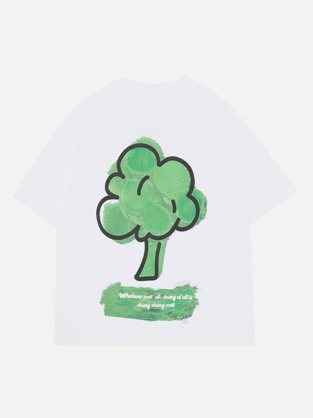 Majesda® - Tree Graphic Print Tee- Outfit Ideas - Streetwear Fashion - majesda.com