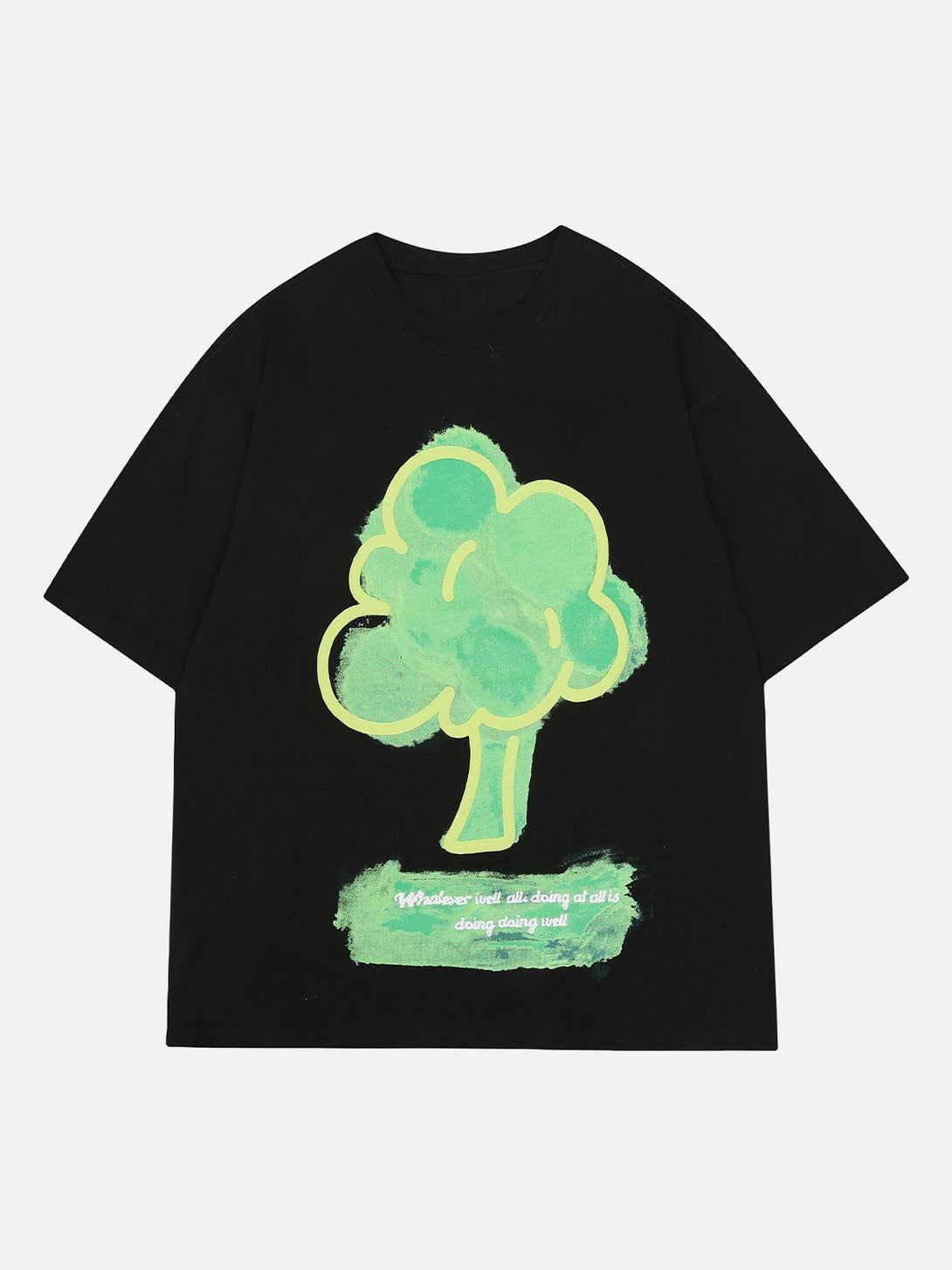 Majesda® - Tree Graphic Print Tee- Outfit Ideas - Streetwear Fashion - majesda.com