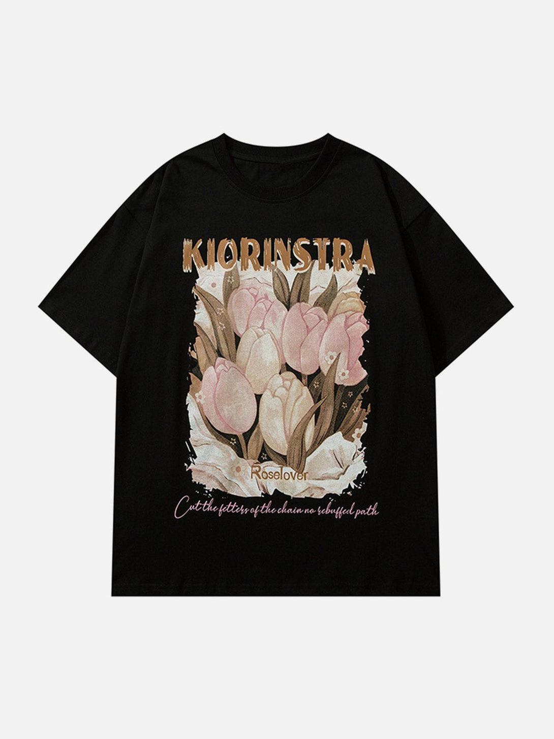 Majesda® - Tulip Illustration Graphic Tee- Outfit Ideas - Streetwear Fashion - majesda.com