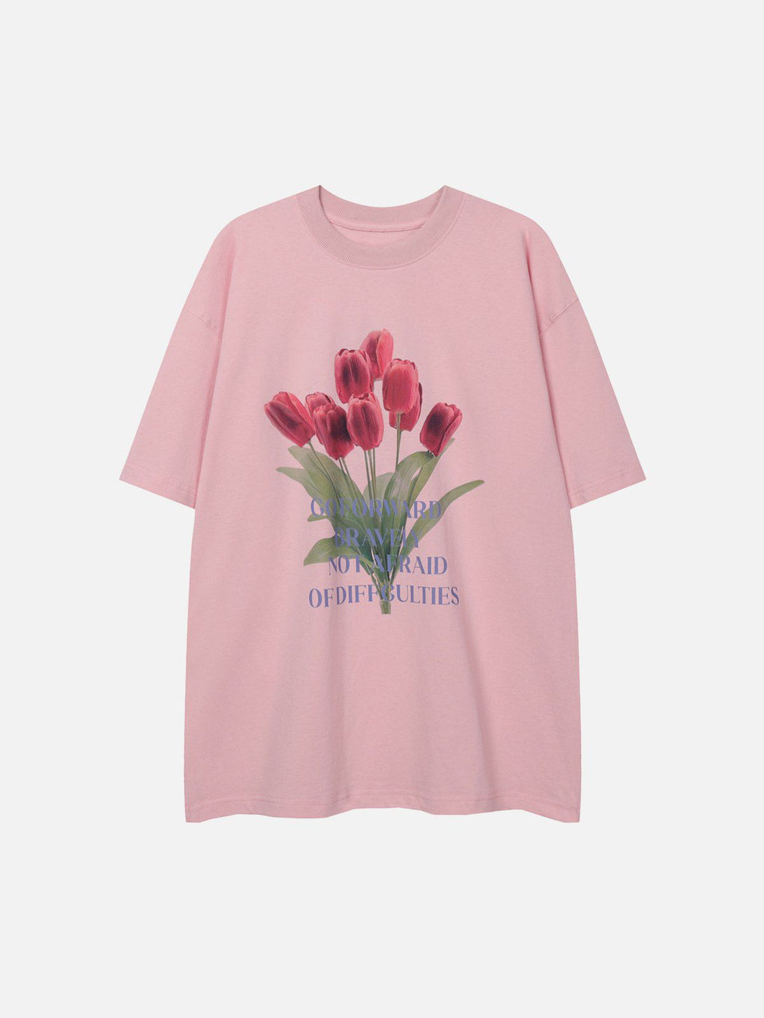 Majesda® - Tulip Print Tee- Outfit Ideas - Streetwear Fashion - majesda.com