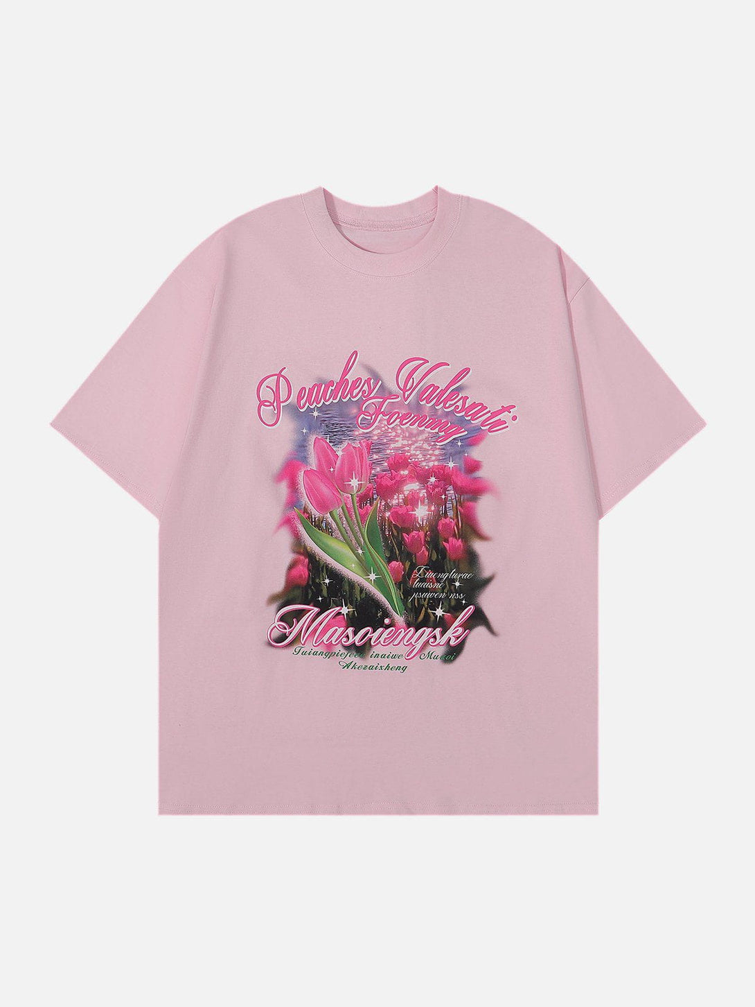 Majesda® - Tulip Print Tee- Outfit Ideas - Streetwear Fashion - majesda.com