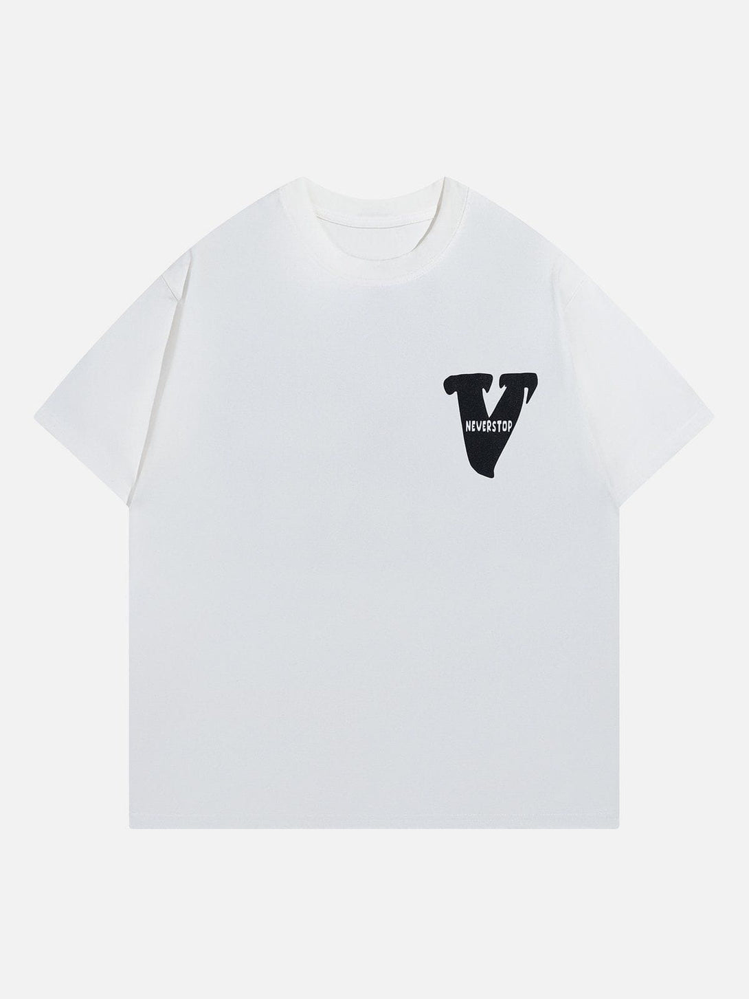 Majesda® - V Graphic Print Tee- Outfit Ideas - Streetwear Fashion - majesda.com