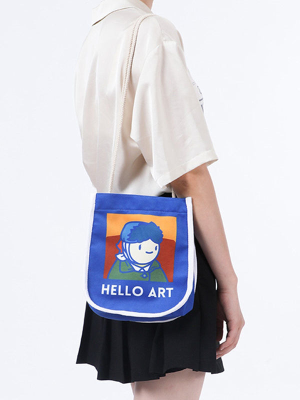 Majesda® - Van Gogh Cartoon Printed Crossbody Bag- Outfit Ideas - Streetwear Fashion - majesda.com