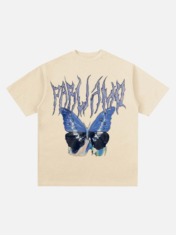 Majesda® - Vintage Butterfly Print Loose T-shirt- Outfit Ideas - Streetwear Fashion - majesda.com