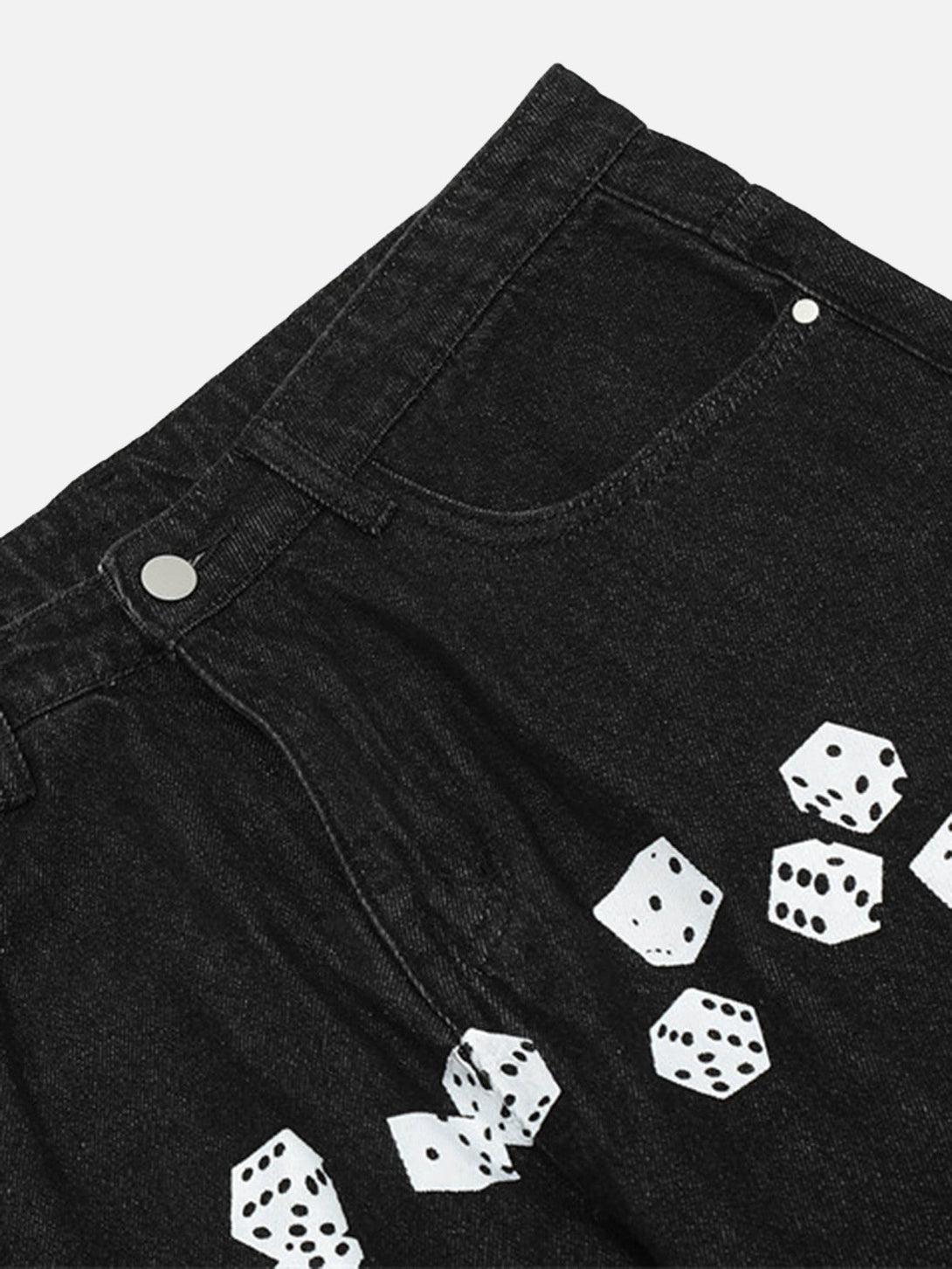 Majesda® - Vintage Dice Print Jeans- Outfit Ideas - Streetwear Fashion - majesda.com