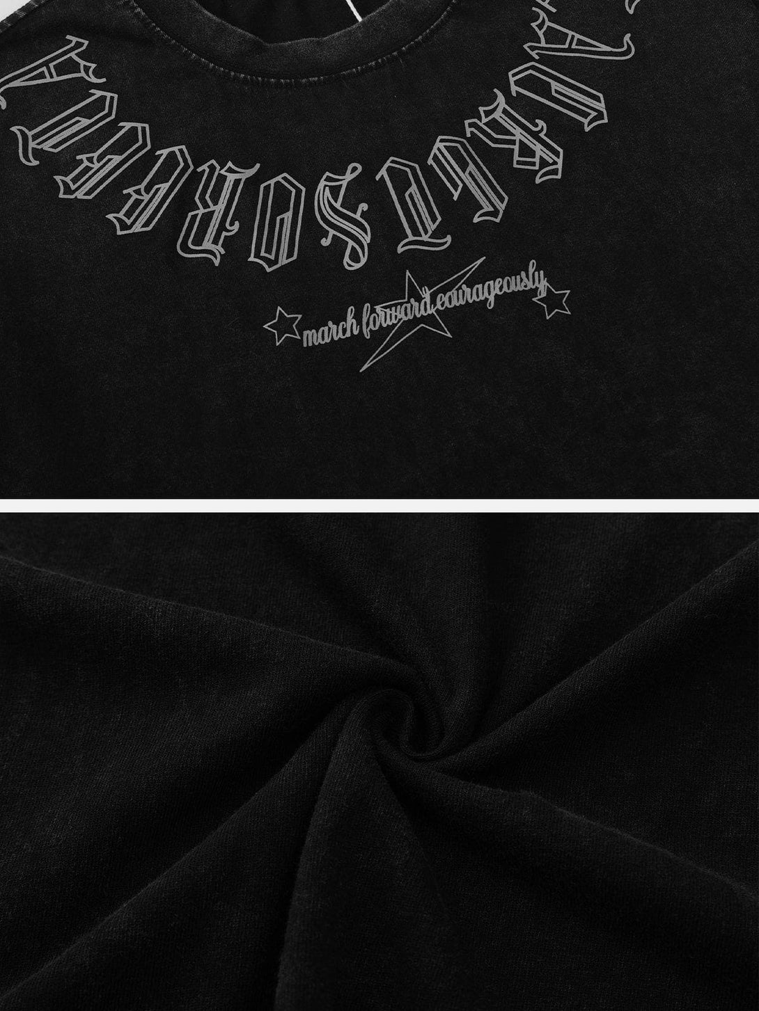 Majesda® - Vintage Gothic Letter Print Tee- Outfit Ideas - Streetwear Fashion - majesda.com