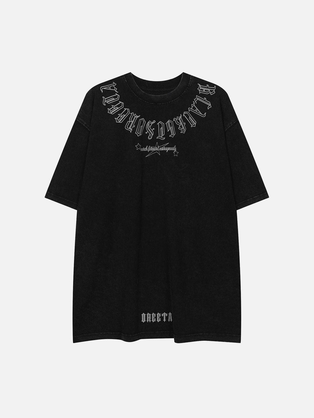 Majesda® - Vintage Gothic Letter Print Tee- Outfit Ideas - Streetwear Fashion - majesda.com