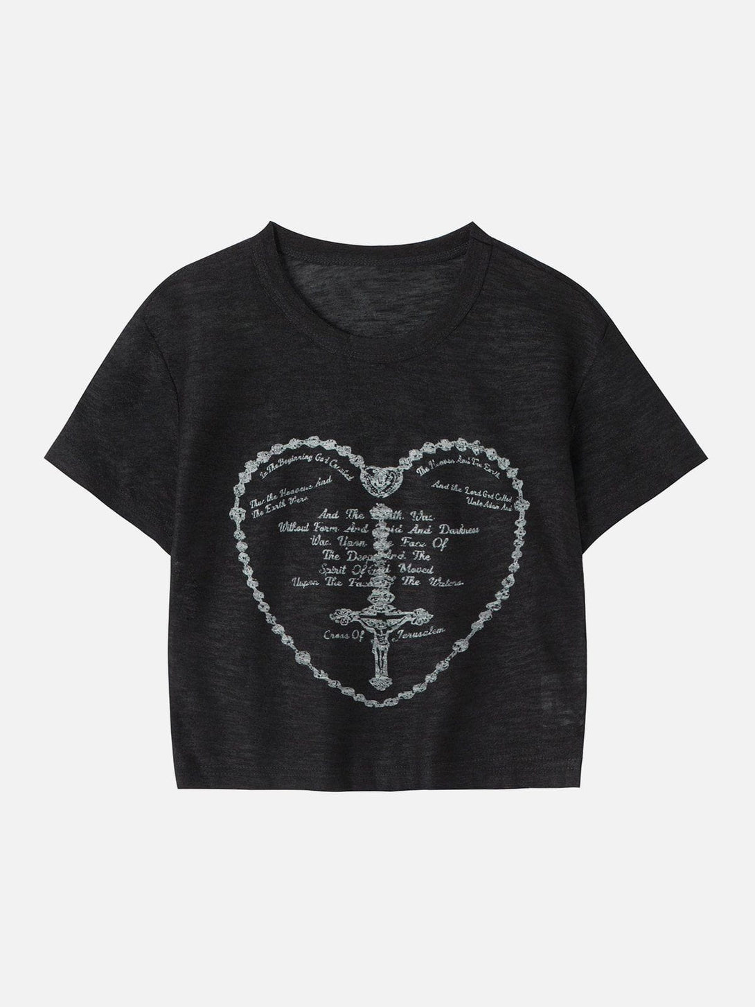 Majesda® - Vintage Heart Print Regular Tee- Outfit Ideas - Streetwear Fashion - majesda.com