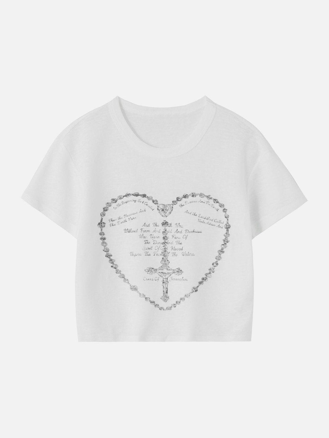 Majesda® - Vintage Heart Print Regular Tee- Outfit Ideas - Streetwear Fashion - majesda.com