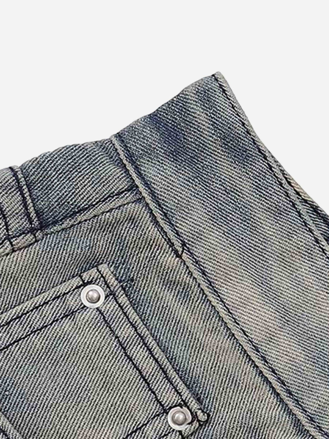 Majesda® - Vintage Ink Splash Washed And Distressed Jeans- Outfit Ideas - Streetwear Fashion - majesda.com