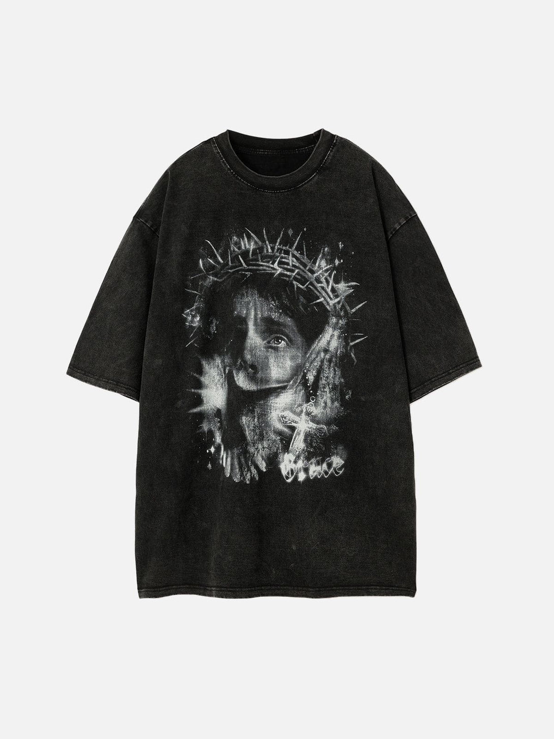 Majesda® - Vintage Jesus Print Tee- Outfit Ideas - Streetwear Fashion - majesda.com