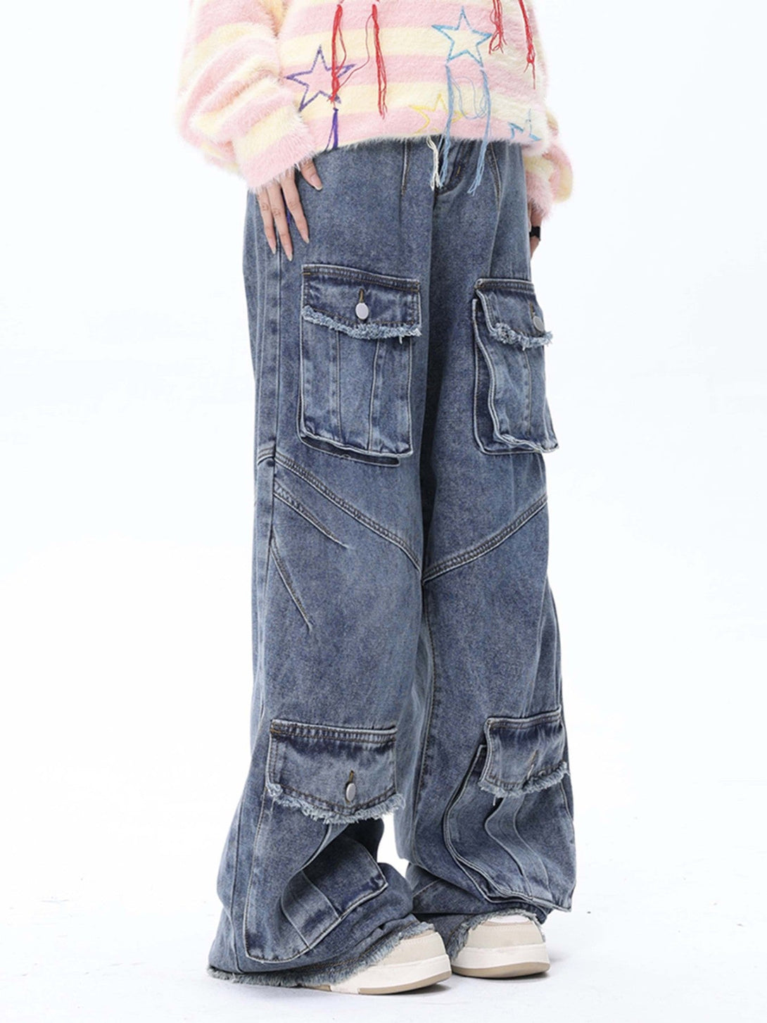 Majesda® - Vintage Multi-Pocket Workwear Jeans - 1958- Outfit Ideas - Streetwear Fashion - majesda.com