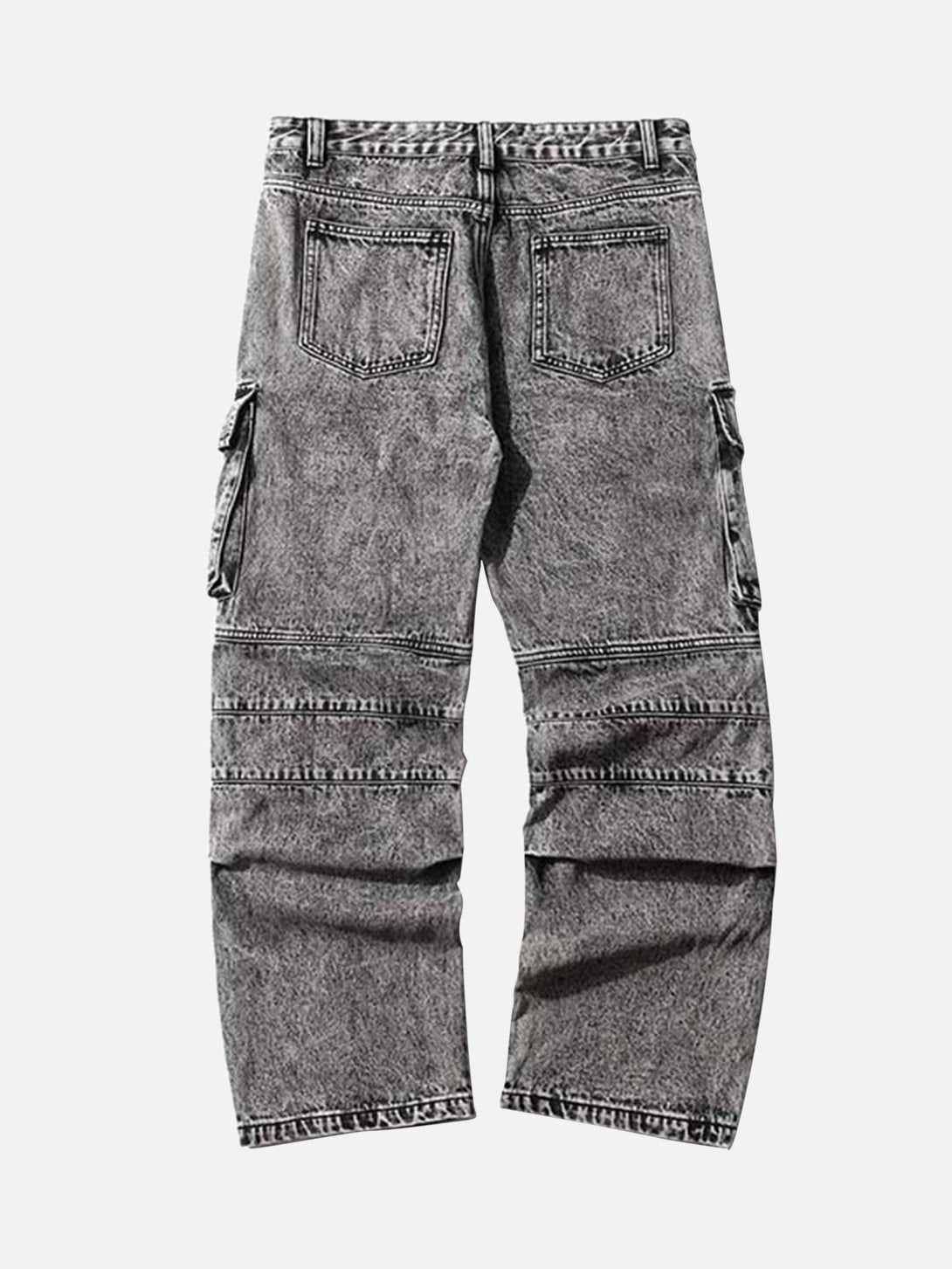 Majesda® - Washed And Distressed Multi-pocket Jeans - 1698- Outfit Ideas - Streetwear Fashion - majesda.com