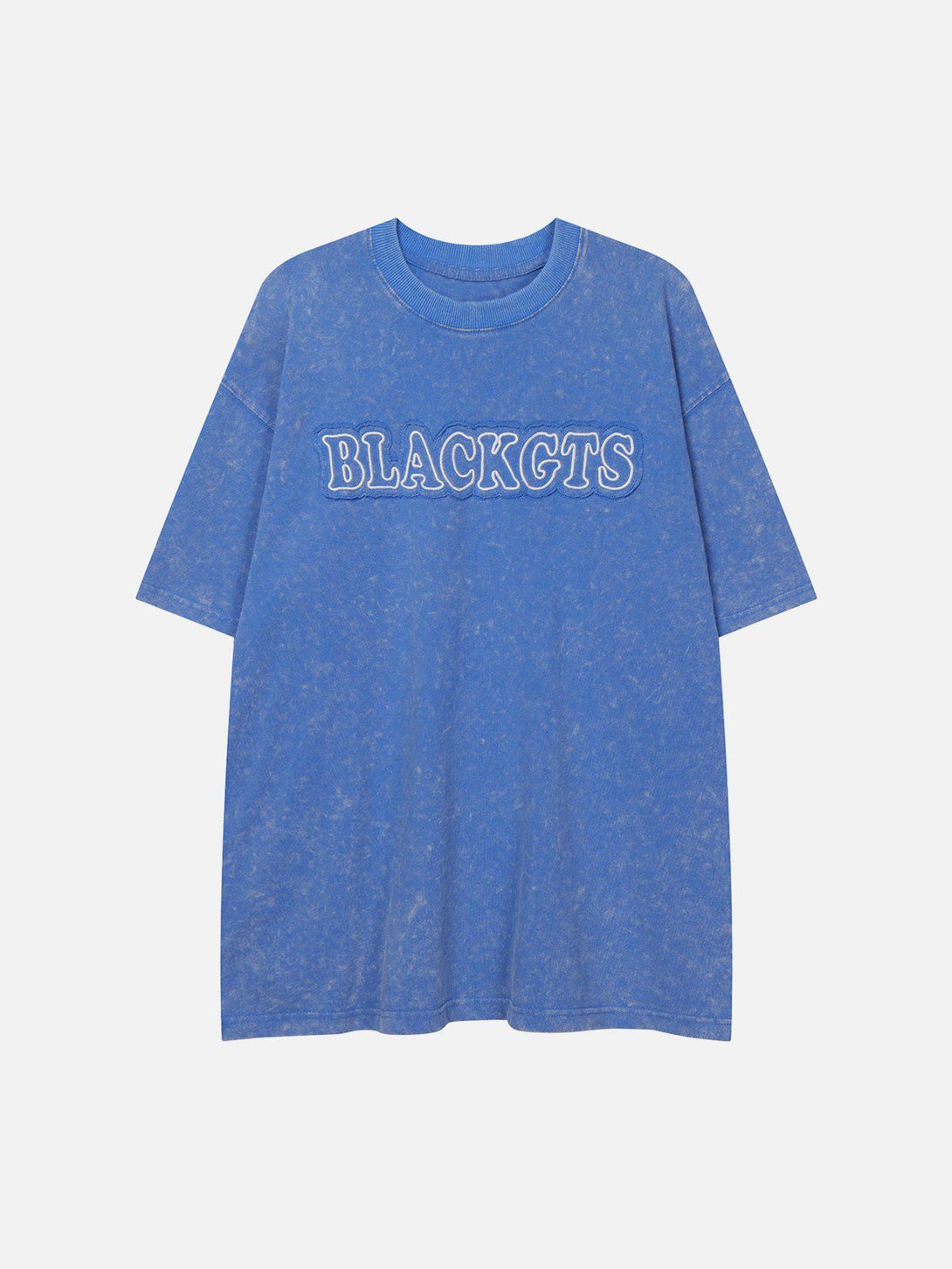 Majesda® - Washed Applique Embroidery Letter Tee- Outfit Ideas - Streetwear Fashion - majesda.com