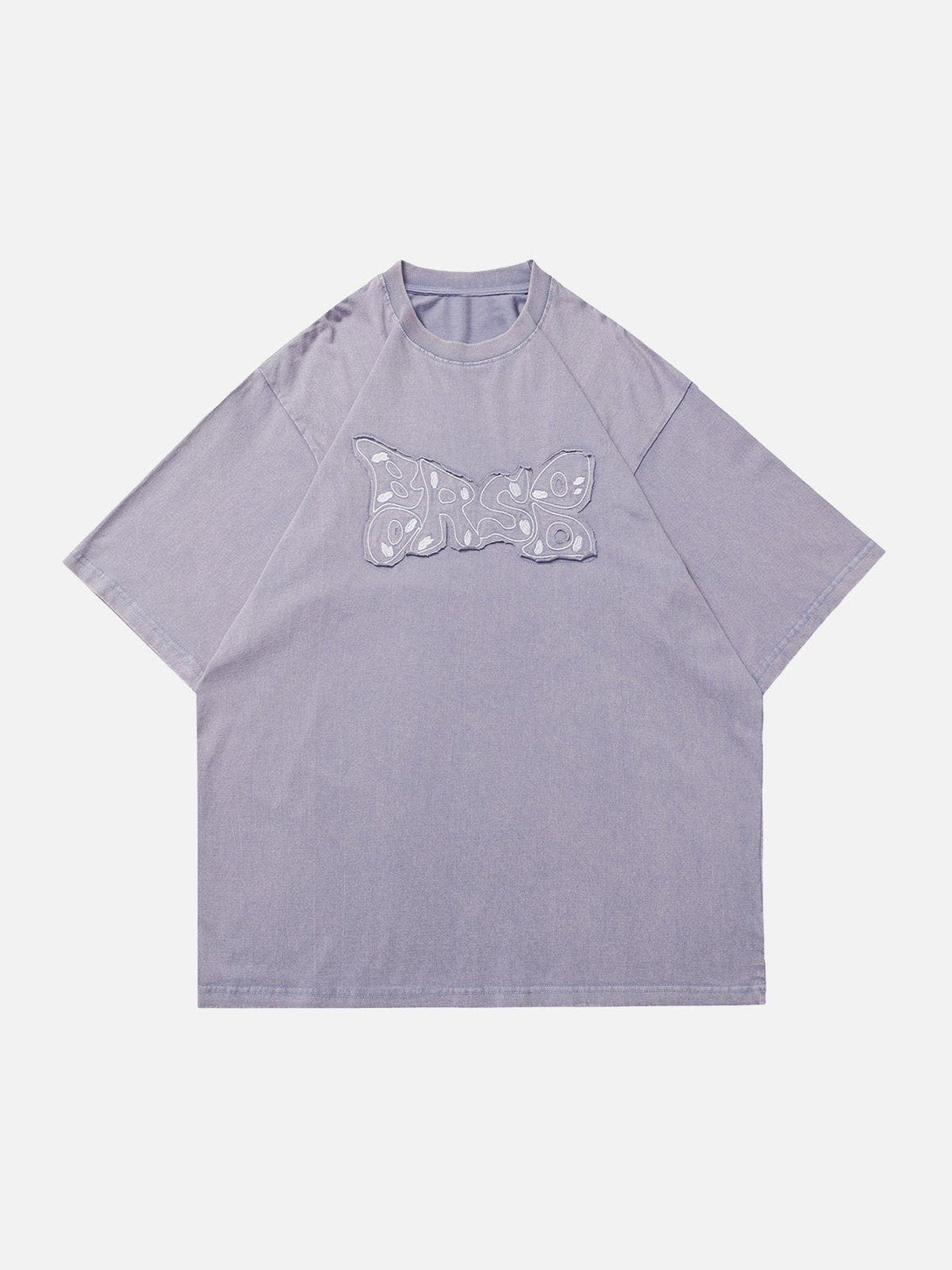 Majesda® - Washed Applique Embroidery Tee- Outfit Ideas - Streetwear Fashion - majesda.com