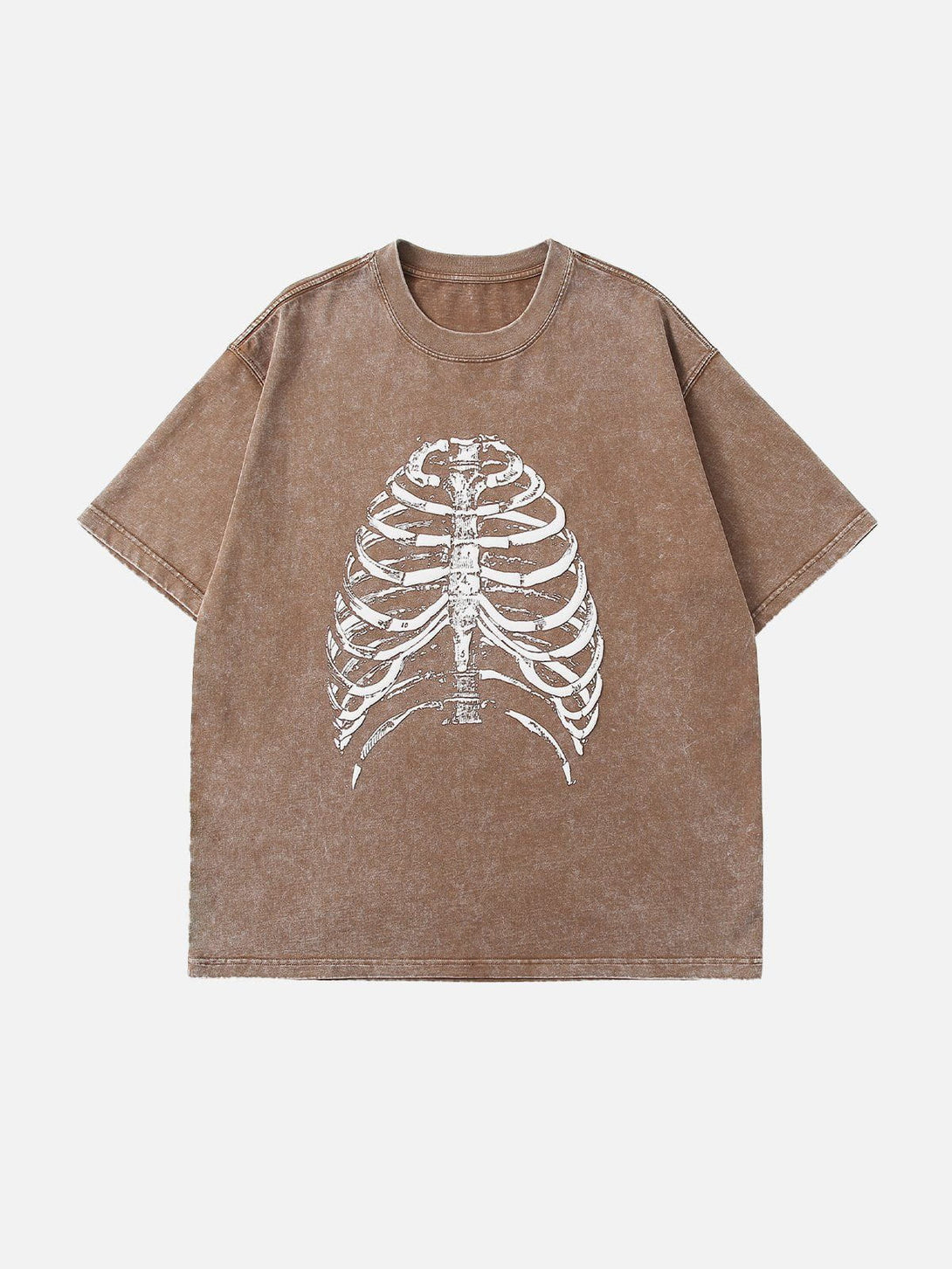 Majesda® - Washed Body Skeleton Print Tee- Outfit Ideas - Streetwear Fashion - majesda.com