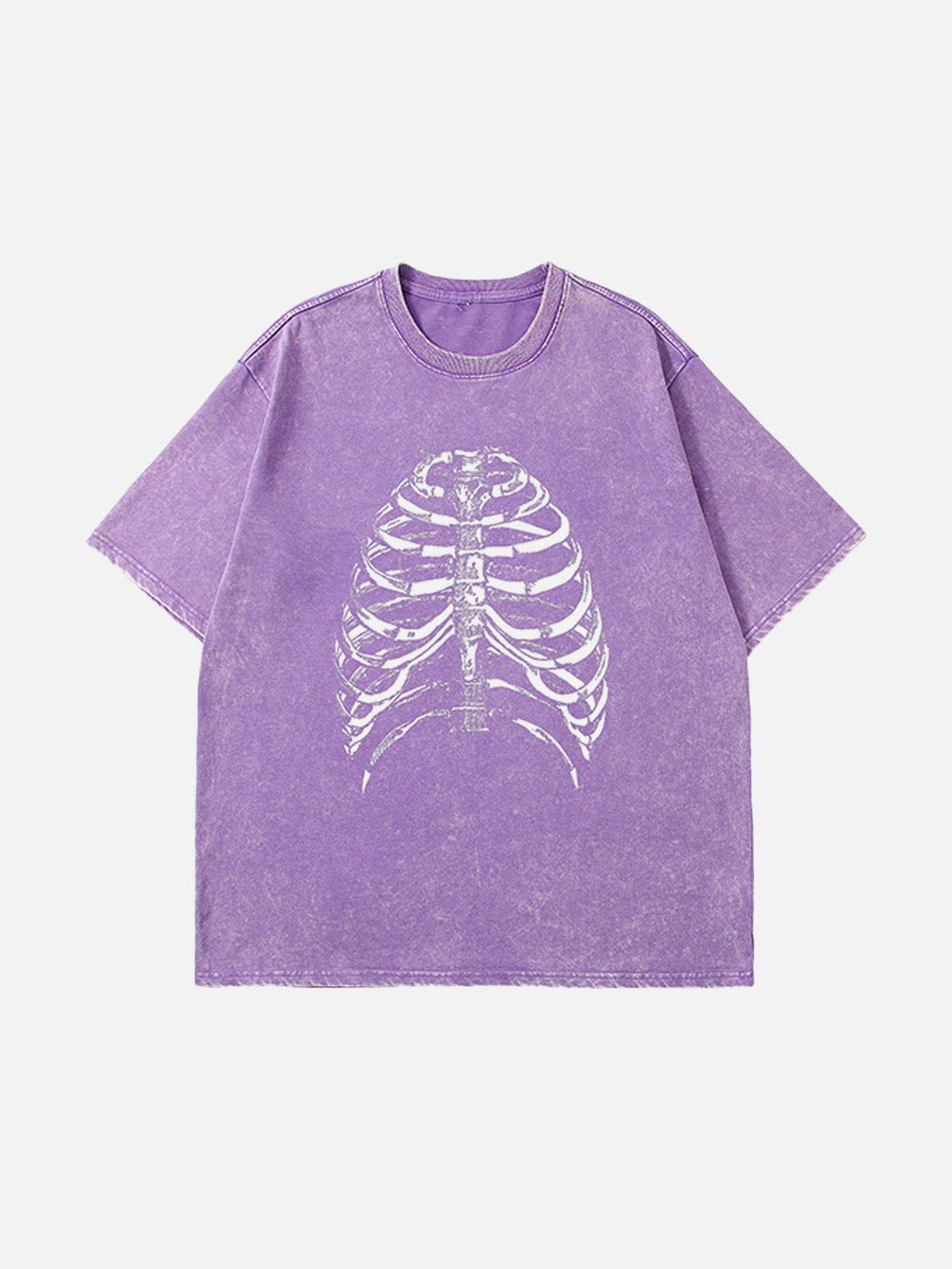 Majesda® - Washed Body Skeleton Print Tee- Outfit Ideas - Streetwear Fashion - majesda.com