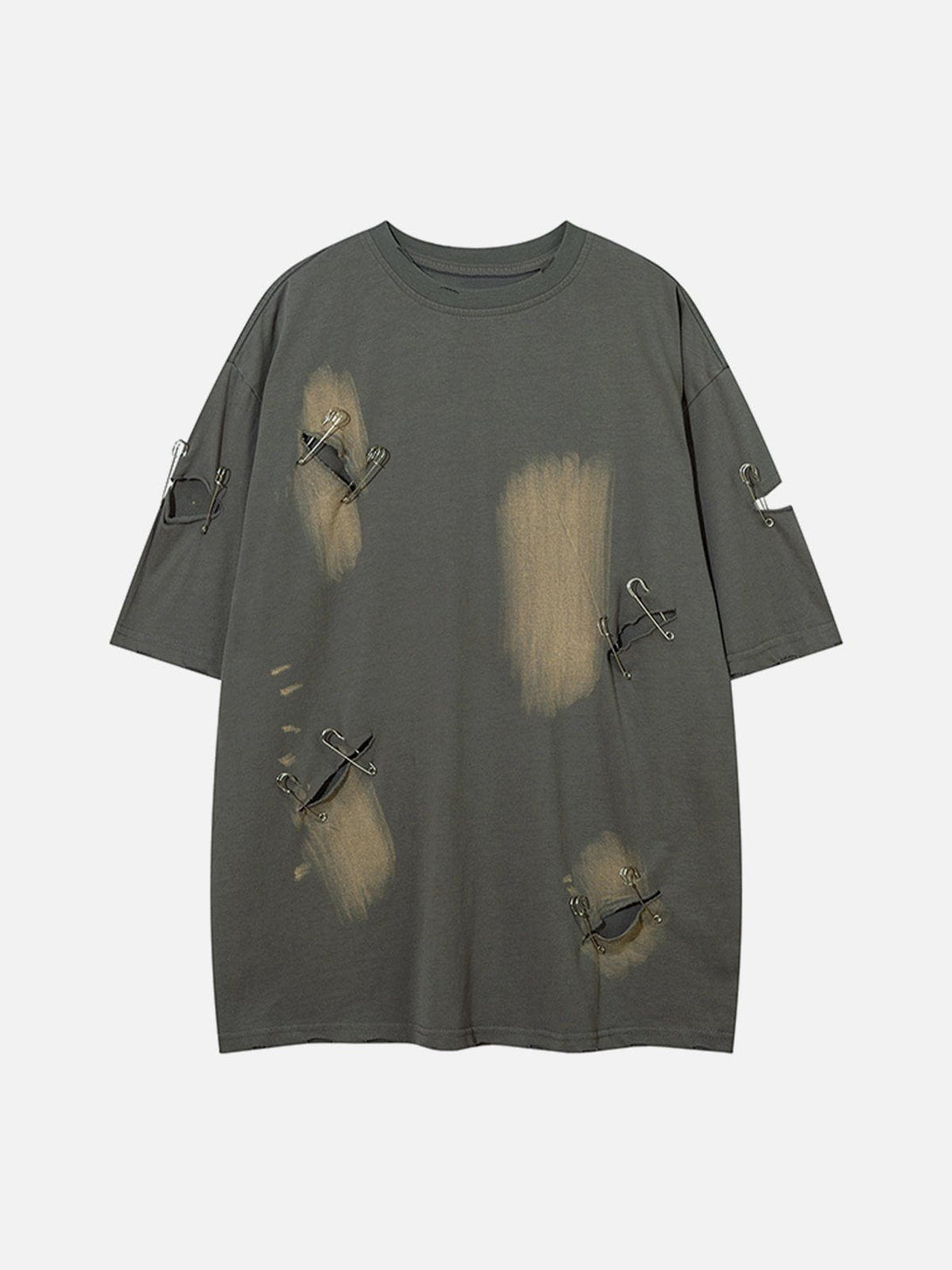 Majesda® - Washed Broken Holes Tee- Outfit Ideas - Streetwear Fashion - majesda.com