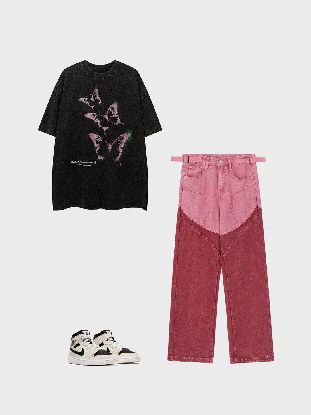 Majesda® - Washed Butterfly Graphic Tee- Outfit Ideas - Streetwear Fashion - majesda.com