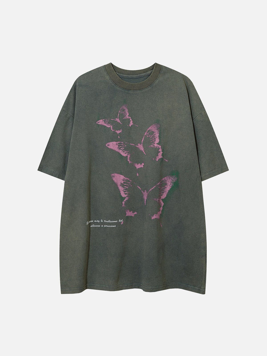 Majesda® - Washed Butterfly Graphic Tee- Outfit Ideas - Streetwear Fashion - majesda.com