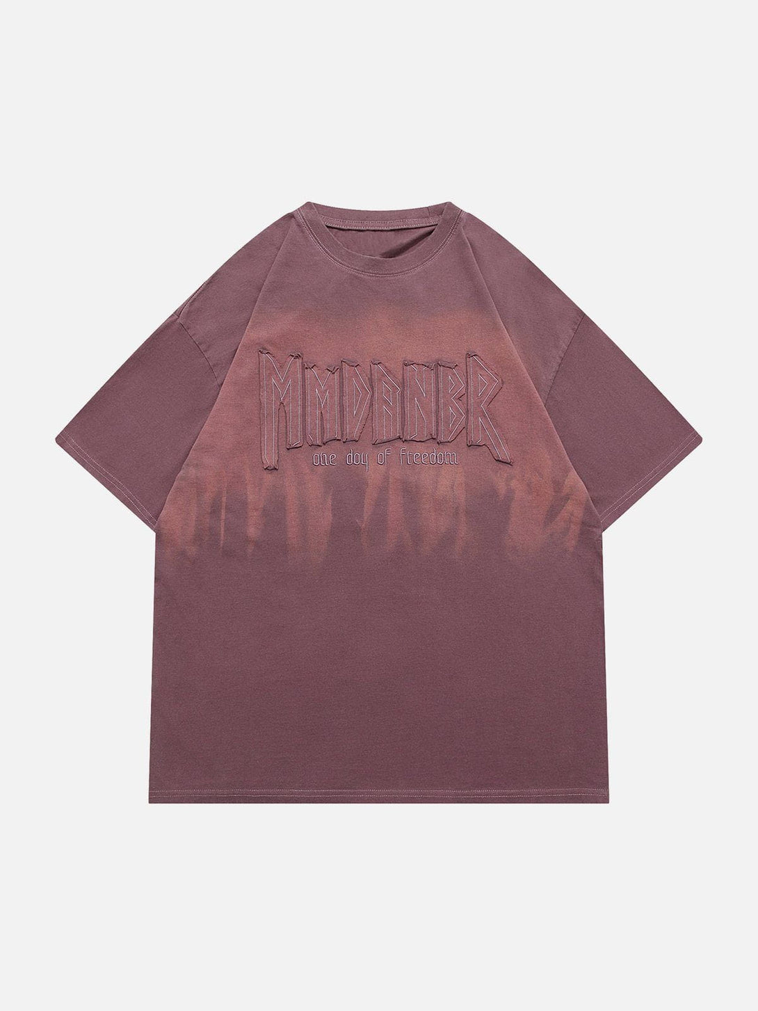 Majesda® - Washed Gradient 3D Embroidery Tee- Outfit Ideas - Streetwear Fashion - majesda.com