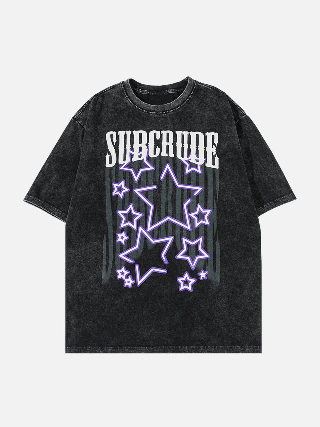 Majesda® - Washed Stars Print Tee- Outfit Ideas - Streetwear Fashion - majesda.com