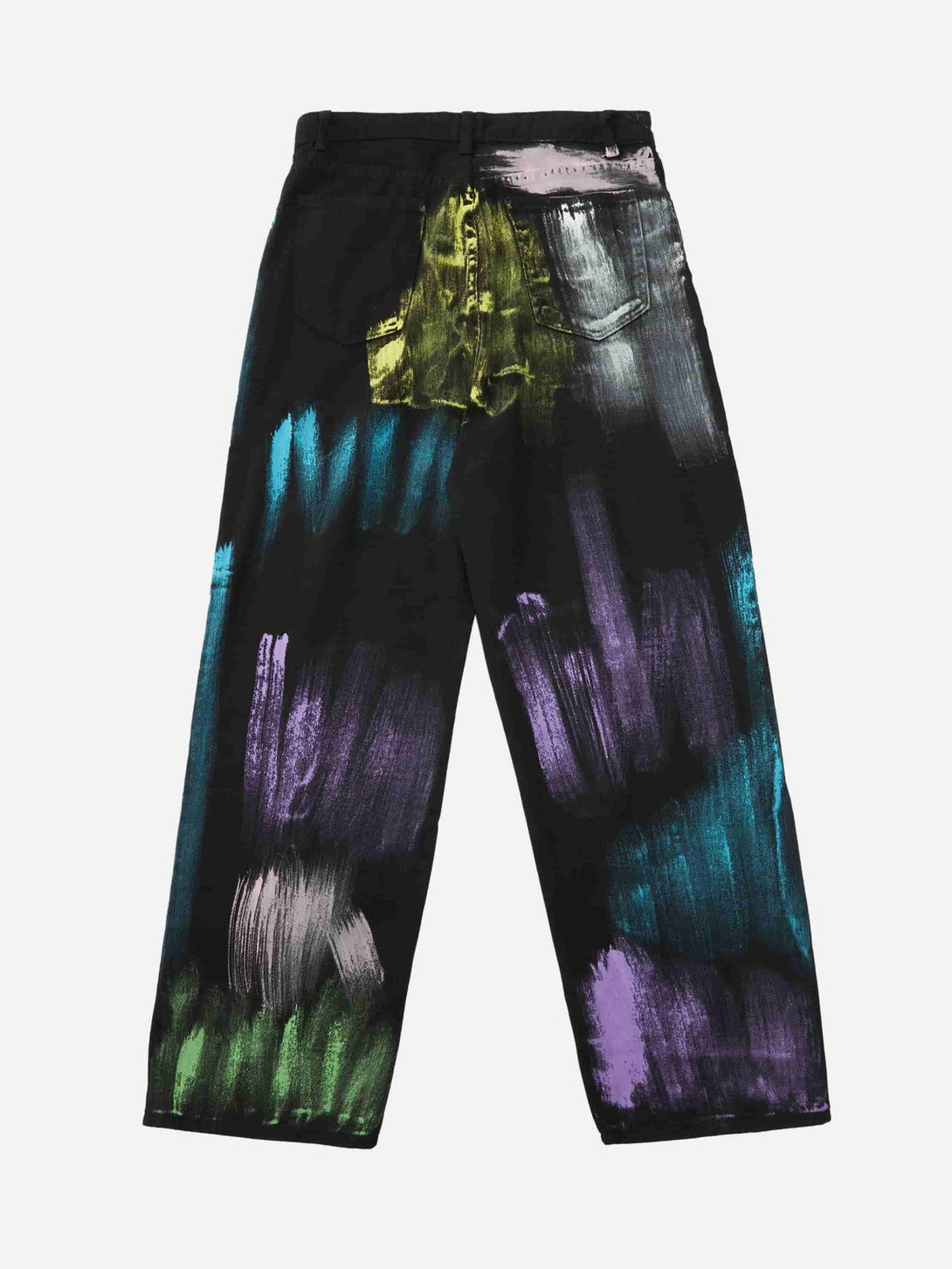 Majesda® - Watercolor Print Jeans - 1582- Outfit Ideas - Streetwear Fashion - majesda.com