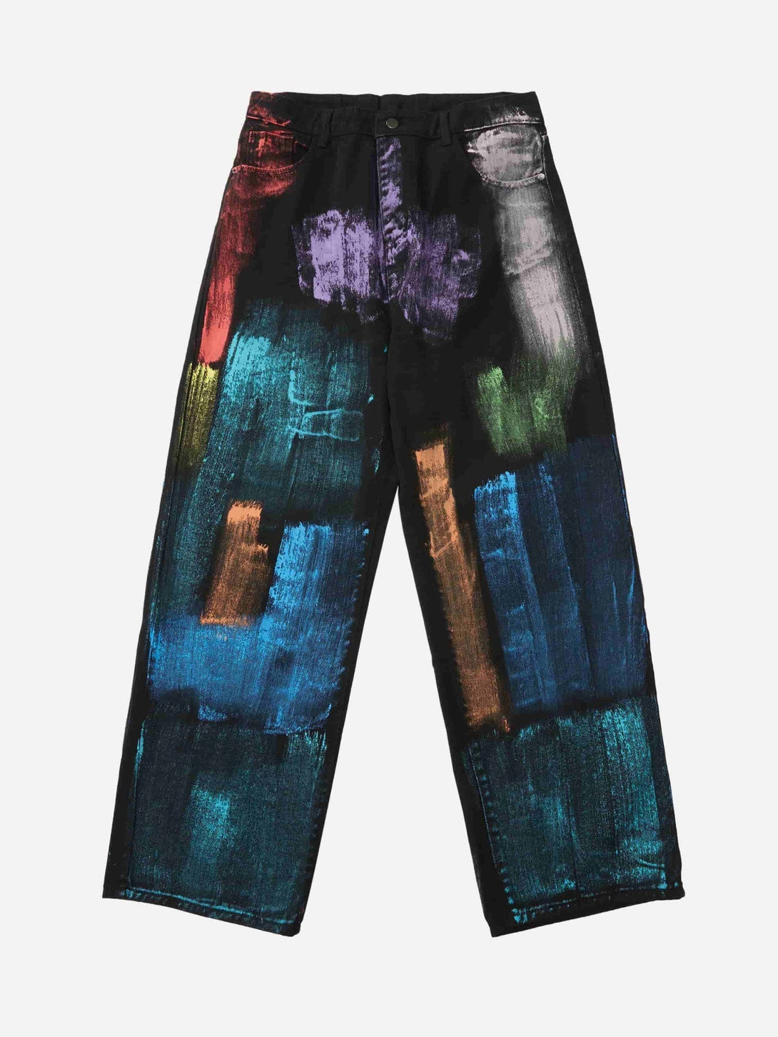 Majesda® - Watercolor Print Jeans - 1582- Outfit Ideas - Streetwear Fashion - majesda.com