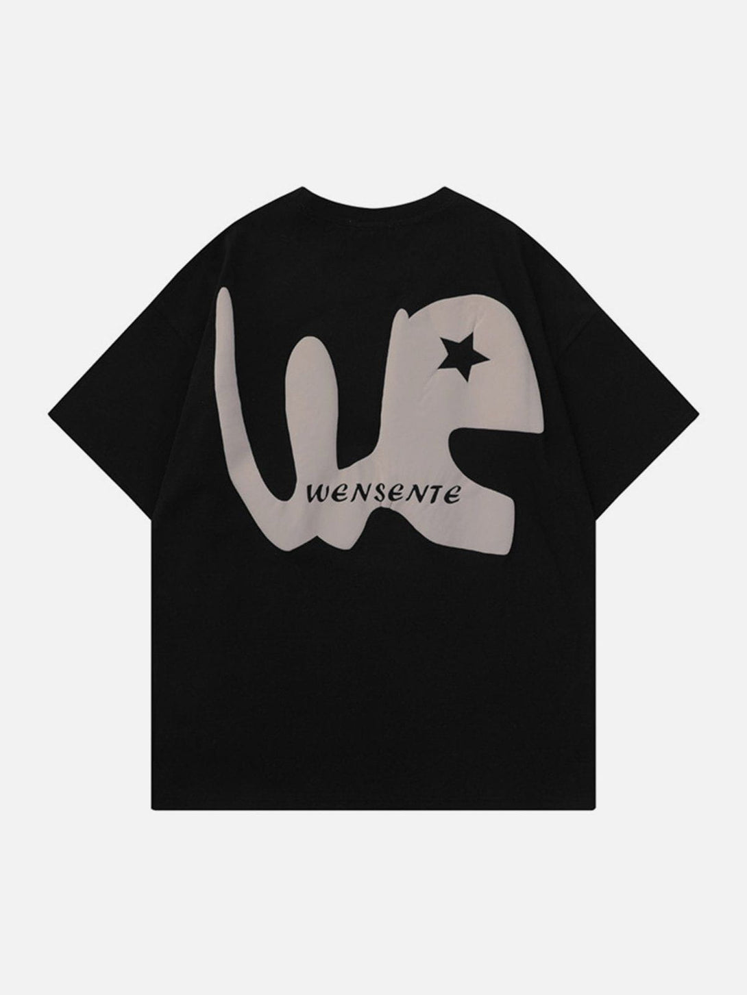 Majesda® - We Letter Star Print Tee- Outfit Ideas - Streetwear Fashion - majesda.com