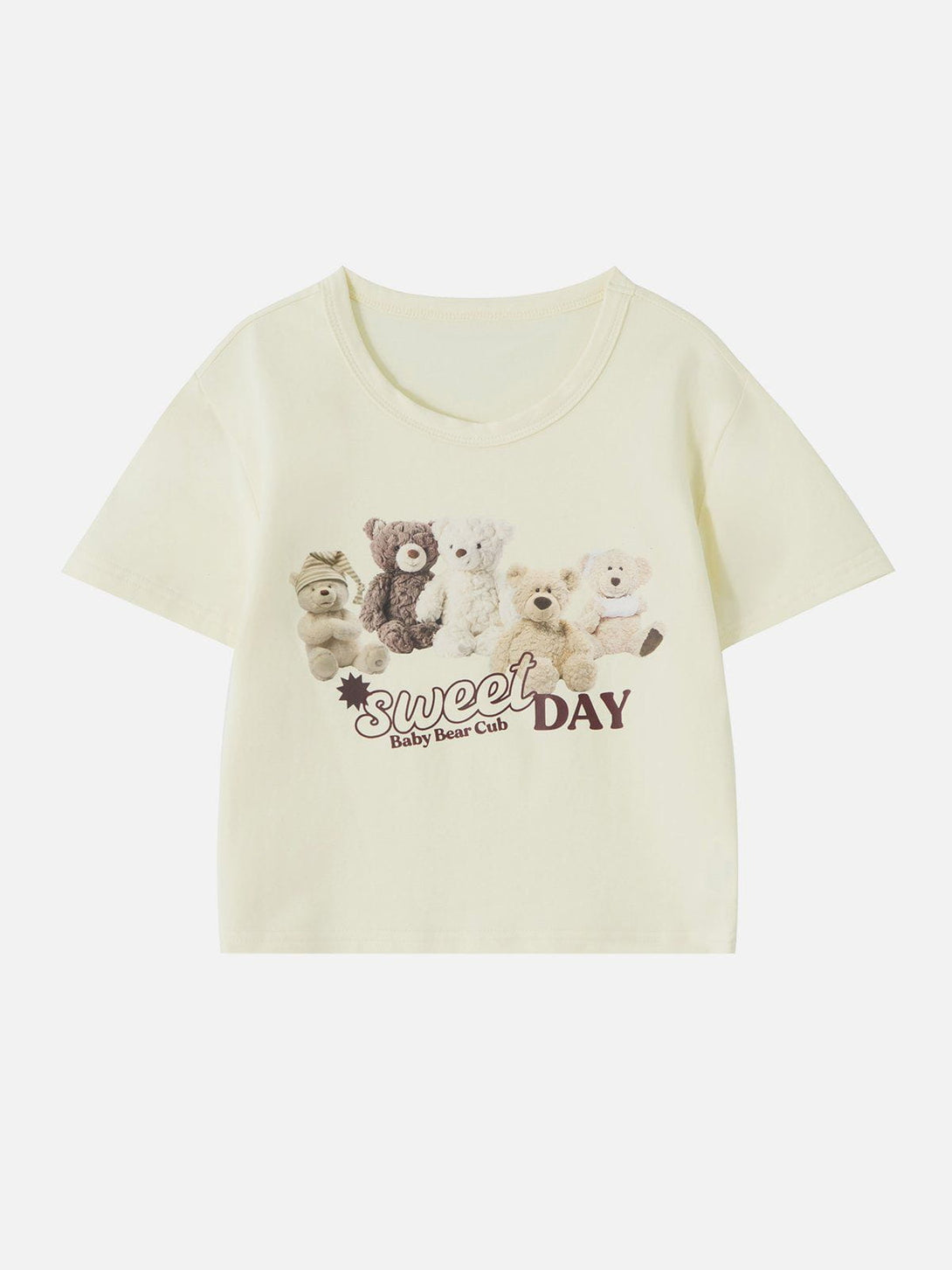 Majesda® - White Ink Pyrograph Bear Print Tee- Outfit Ideas - Streetwear Fashion - majesda.com