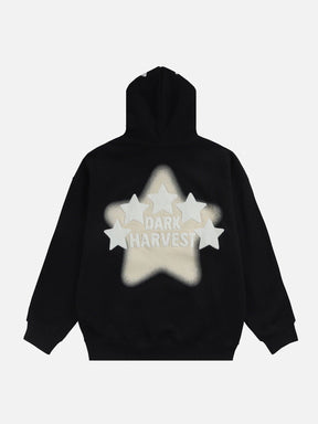Majesda® - 3D Embroidery Star Hoodie outfit ideas streetwear fashion
