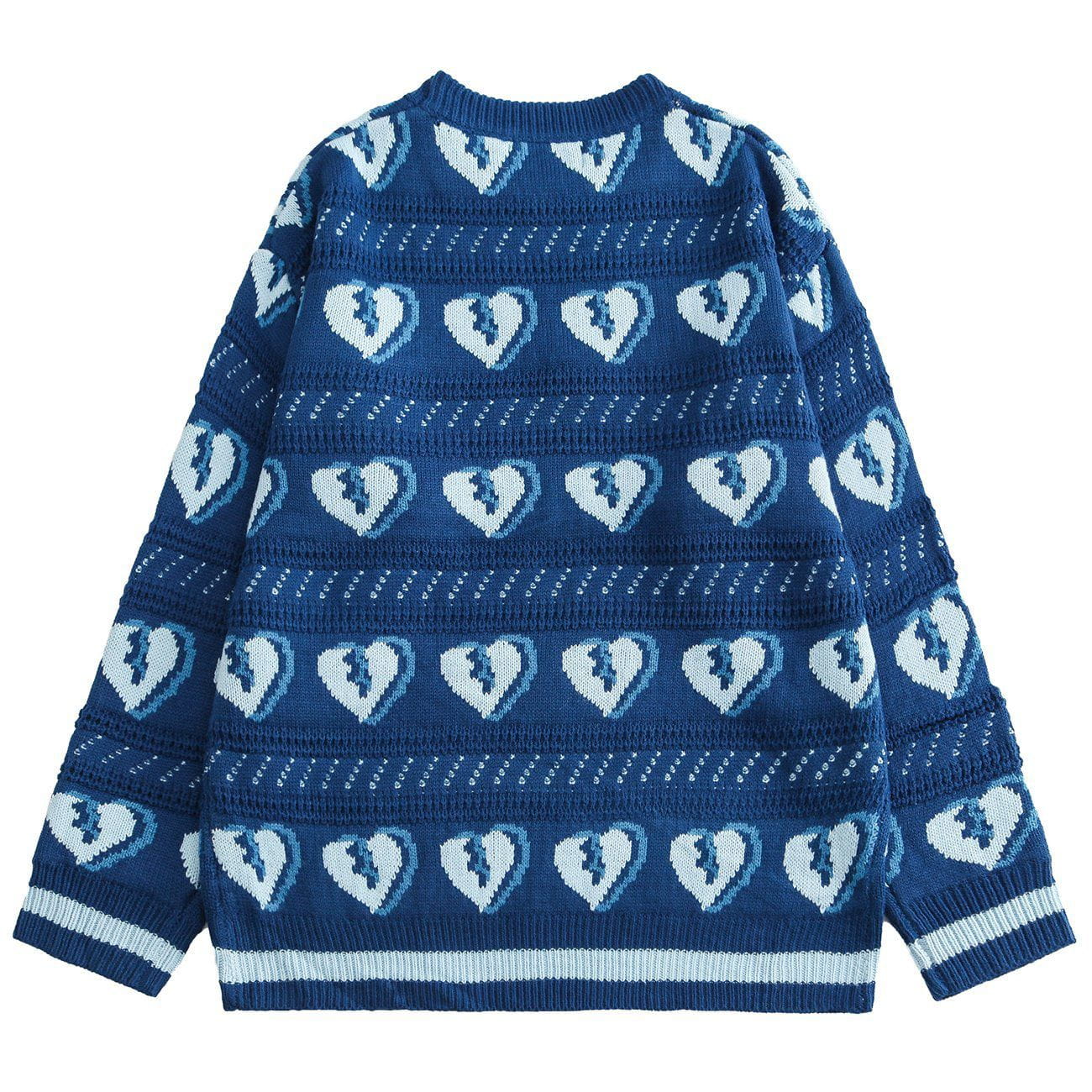 Majesda® - Broken Heart Pattern Knit Sweater outfit ideas streetwear fashion