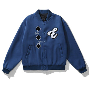 Majesda® - Building Embroidery Varsity Jacket outfit ideas, streetwear fashion - majesda.com