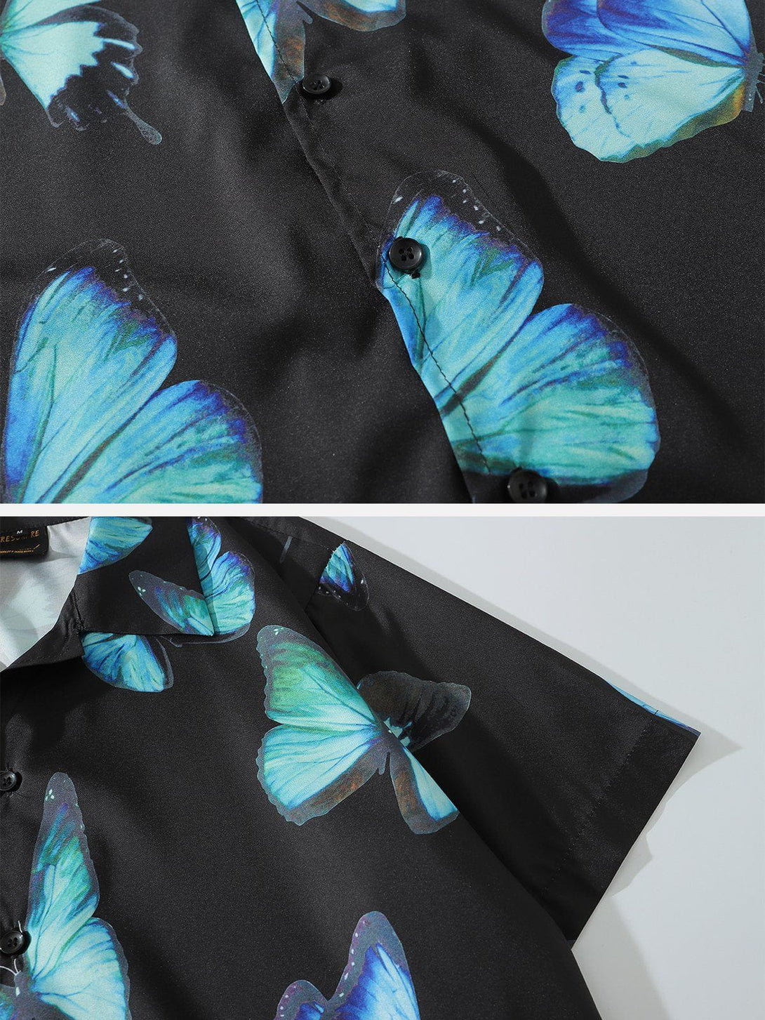 Majesda® - Butterfly Print Short Sleeve Shirt outfit ideas streetwear fashion