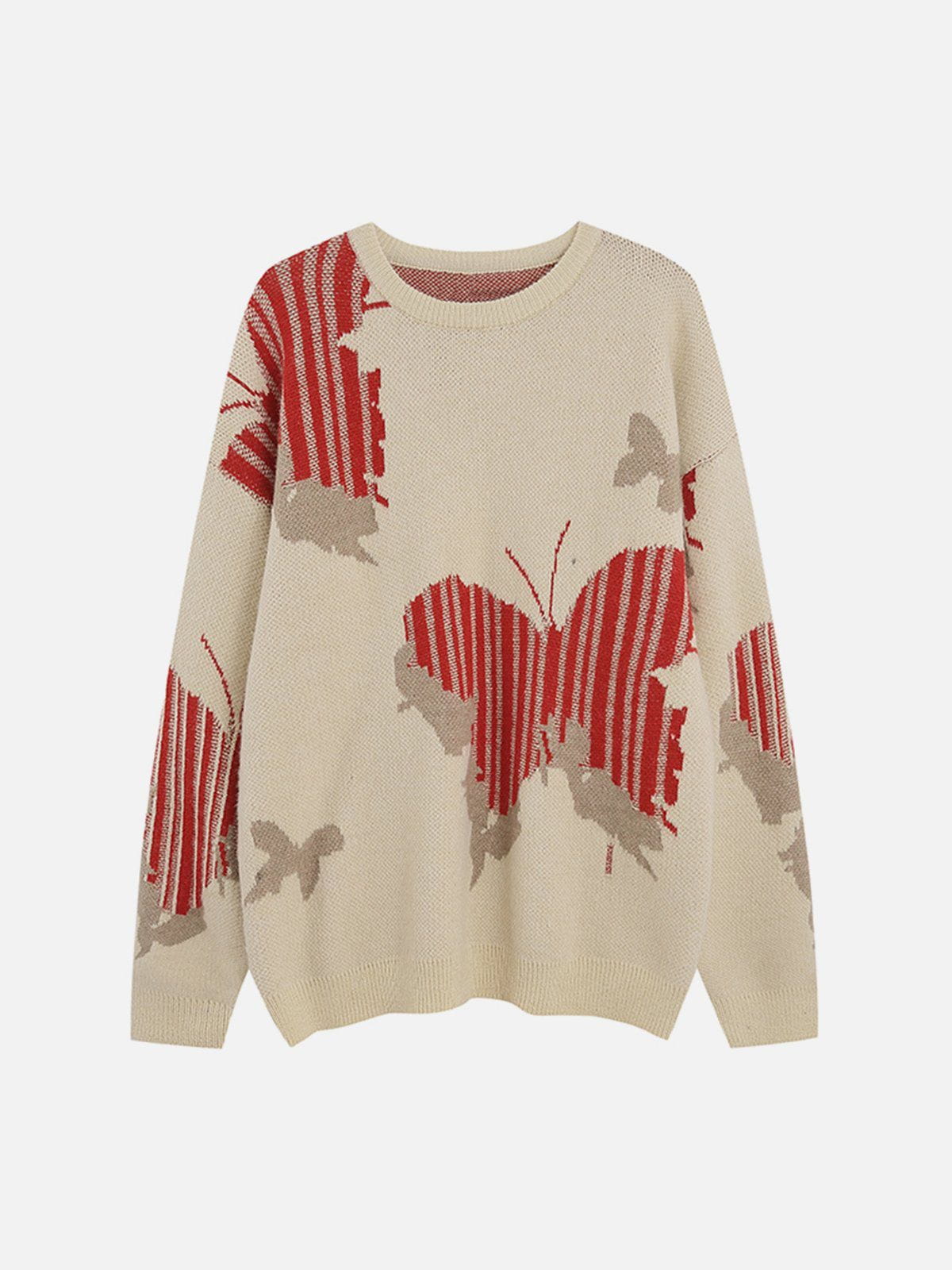 Majesda® - Butterfly Shadow Knit Sweater outfit ideas streetwear fashion