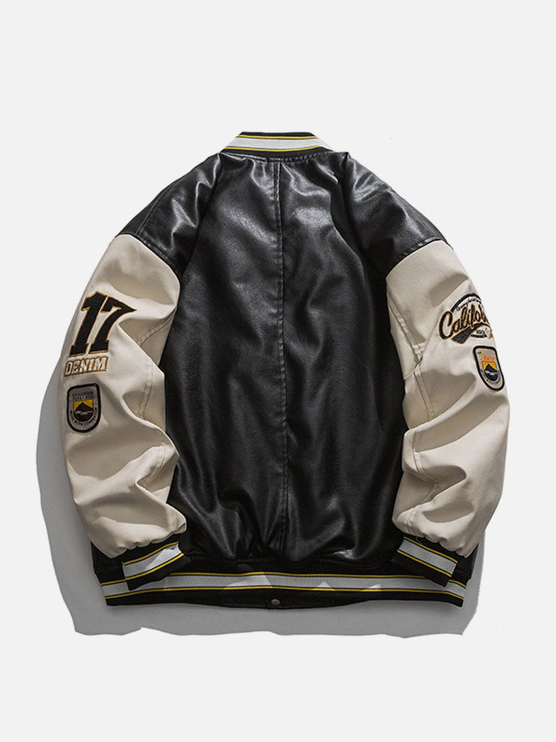 Majesda® - "California" PU Stitching Thicken Varsity Jacket outfit ideas, streetwear fashion - majesda.com