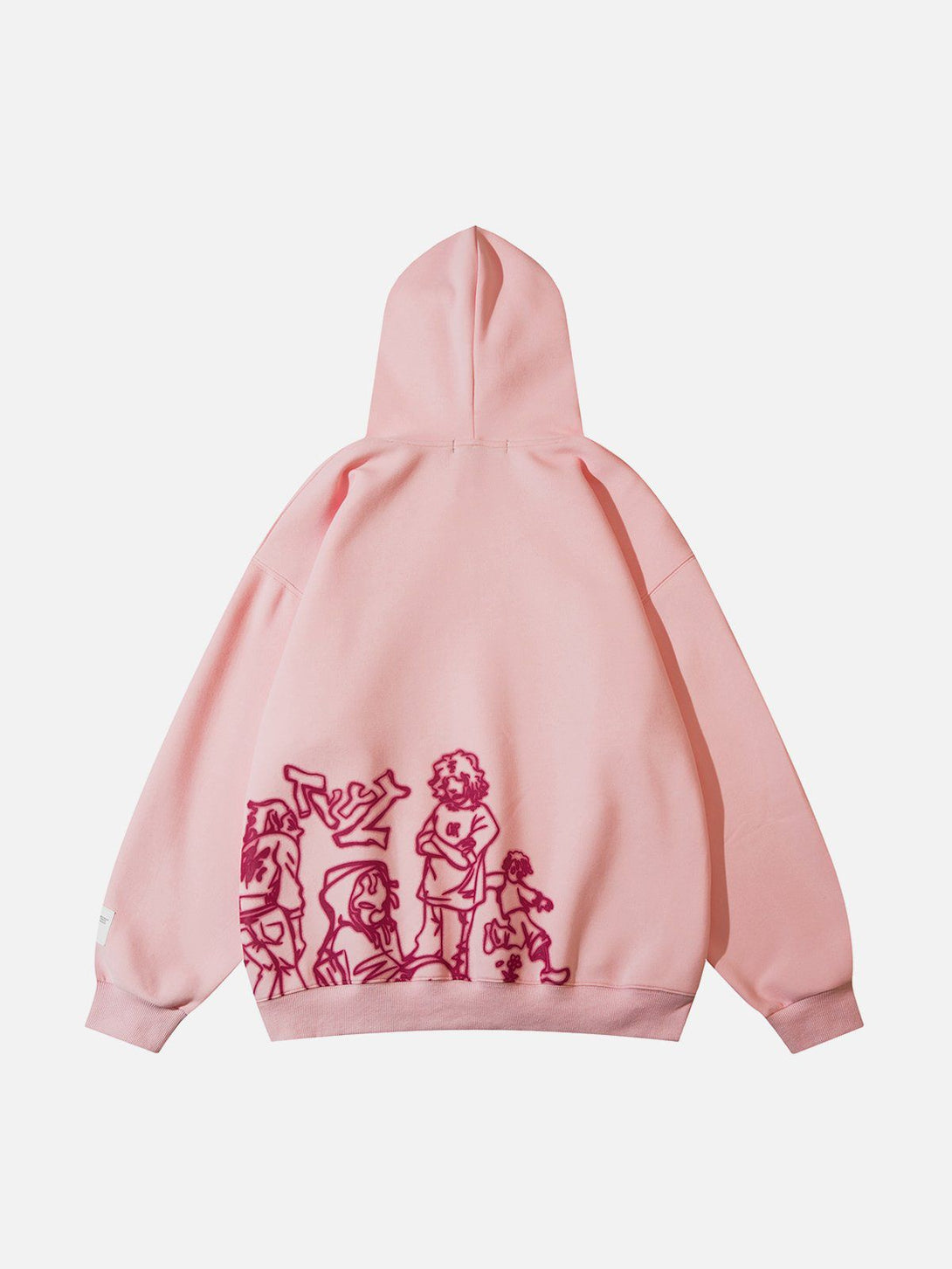 Majesda® - Cartoon Line Character Print Hoodie outfit ideas streetwear fashion