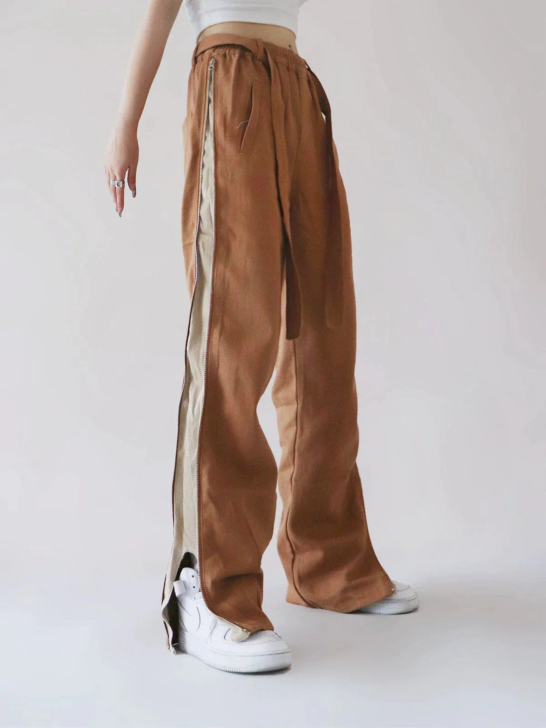 Majesda® - Colorblock Side Slits Pants outfit ideas streetwear fashion