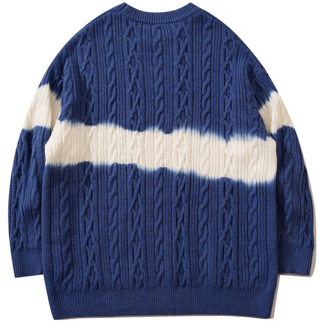 Majesda® - Contrast Design Knit Sweater outfit ideas streetwear fashion