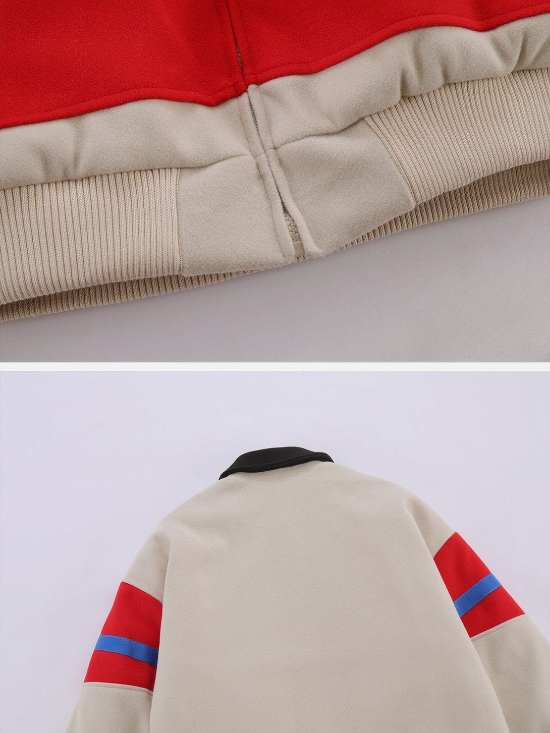 Majesda® - Contrast Lapel Winter Jacket outfit ideas streetwear fashion